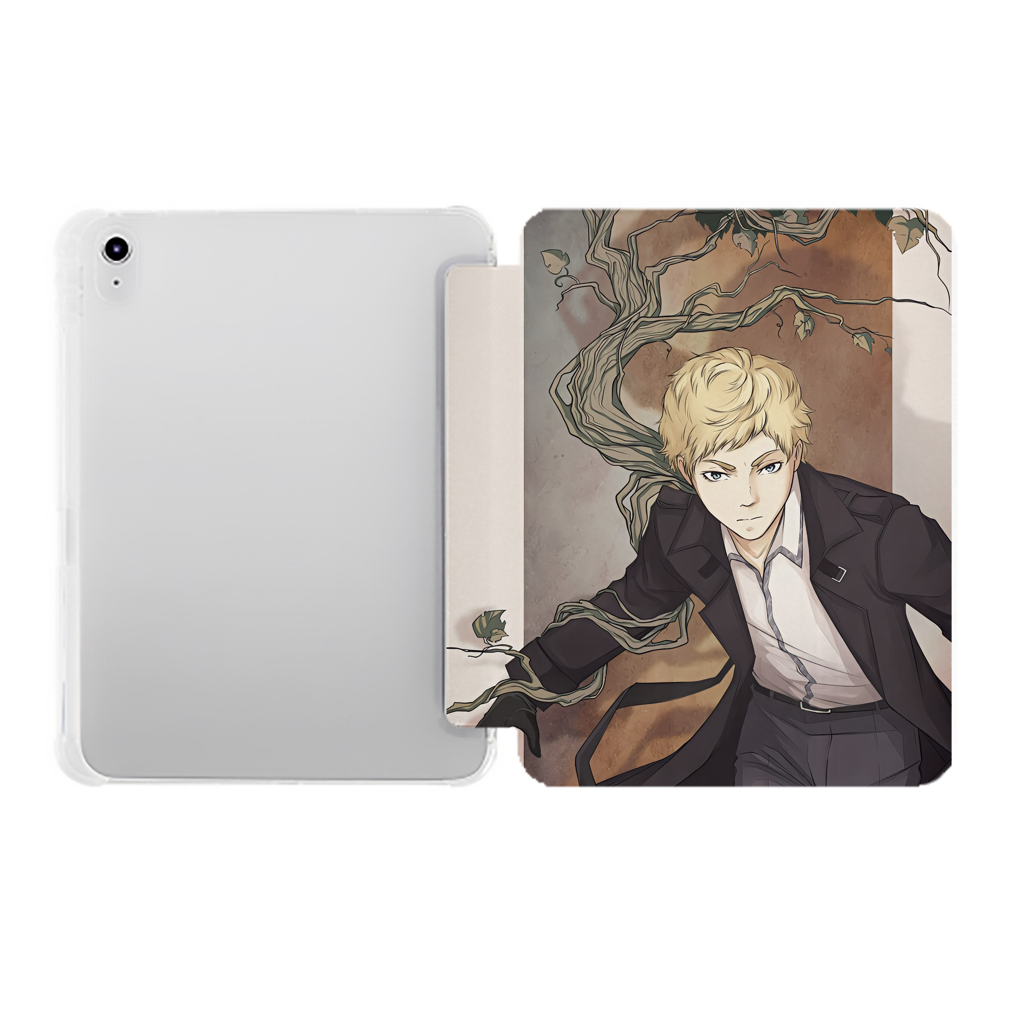 （画像用） 文豪ストレイドッグス Bungo Stray Dogs IPad ケース ペン収納付き 三つ折りスタンド PUレザー×シリコン 対応機種9.5/10.5/10.9インチ
